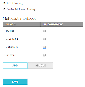 Capture d'écran de la case Activer du routage multidiffusion