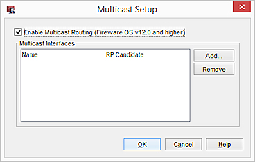 Capture d'écran de la boîte de dialogue Configuration de la Multidiffusion