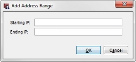 Capture d'écran de la boîte de dialogue Ajouter une Plage d'adresses