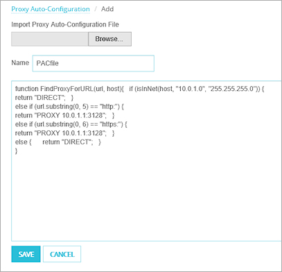 Proxy Explicite : Fichiers PAC