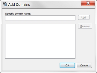Capture d'écran de la boîte de dialogue Ajouter des domaines