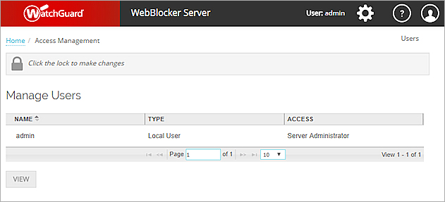 Capture d'écran de la page Gestion du Compte.