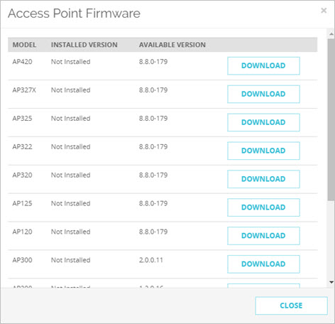 Capture d'écran de la page Microprogramme du Point d'Accès