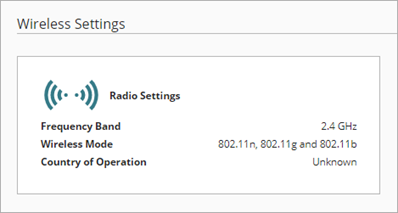 Screen shot of the wireless settings tile