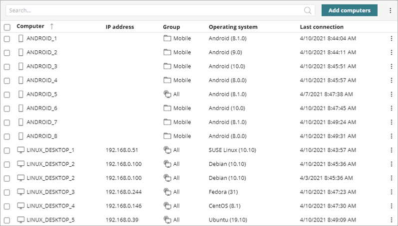 Screen shot of WatchGuard Endpoint Security, Right pane of window