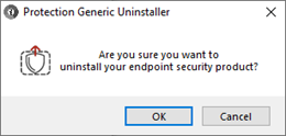 Screenshot of the Protection Generic Uninstaller dialog box