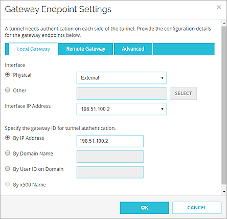 Capture d'écran du paramètre Adresse IP de l'interface