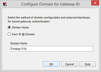 Capture d'écran de la boîte de dialogue Configurer le domaine pour l'ID de passerelle