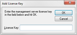 Capture d'écran de la boîte de dialogue Ajouter une clé de licence