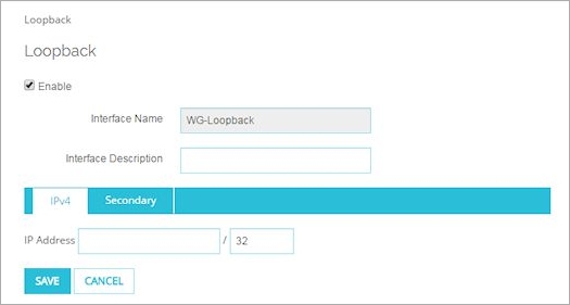 Capture d'écran de la page de configuration du Bouclage, onglet IPv4