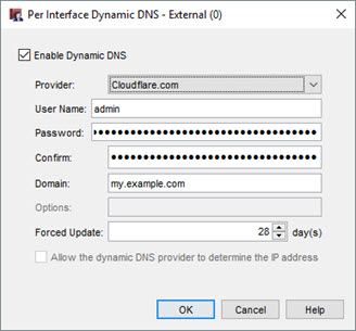 Screen shot of the cloudflare.com DDNS configuration