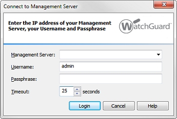 Management Server ダイアログ ボックスのスクリーンショット