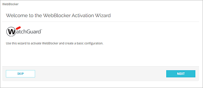 Screenshot of the WebBlocker Activation Wizard