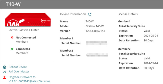 Screen shot of the Device Settings page