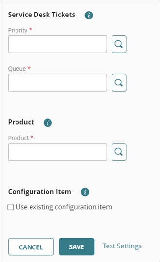 Screen shot of the Autotask integration settings for a Firebox in WatchGuard Cloud