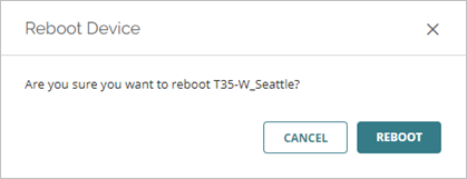 Screen shot of Reboot Device confirmation dialog box