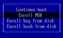 Screen shot of Enrol MOK option. 