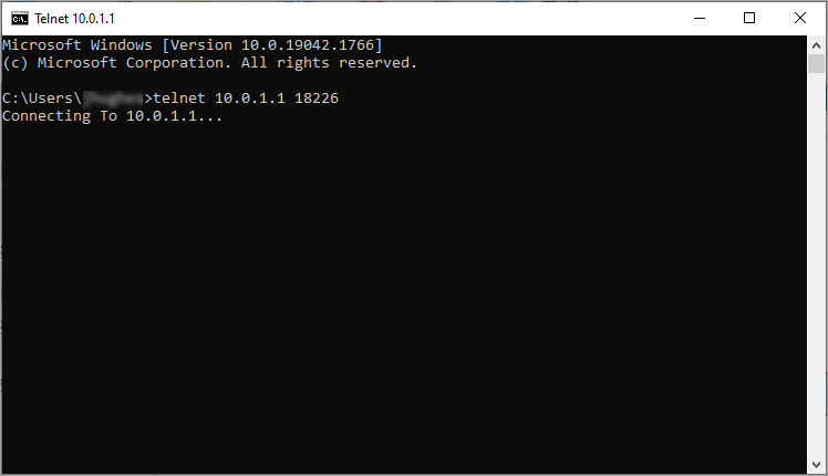 Screenshot of the command prompt. 