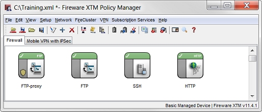 Policy Manager のスクリーンショット