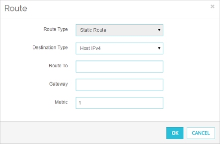 Screen shot of the Add Route dialog box