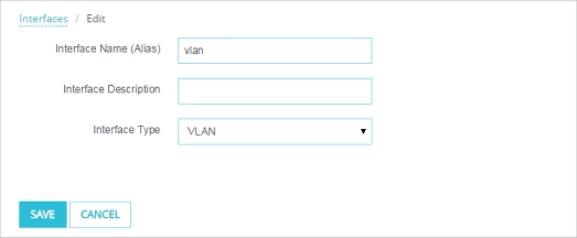 インターフェイス構成 - VLAN ページのスクリーンショット