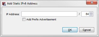 Policy Manager における静的 IP アドレスの追加 ダイアログ ボックスのスクリーンショット