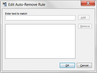 自動削除ルールの編集 ダイアログ ボックスのスクリーンショット