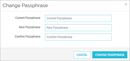 Screen shot of the Change Passphrase dialog box