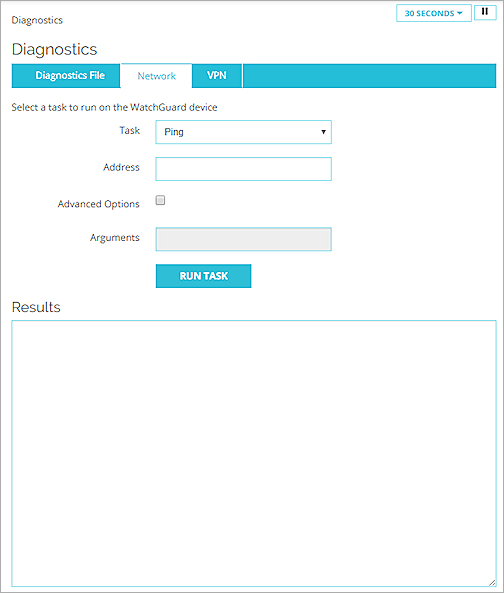 Screen shot of the System Status > Diagnostics page