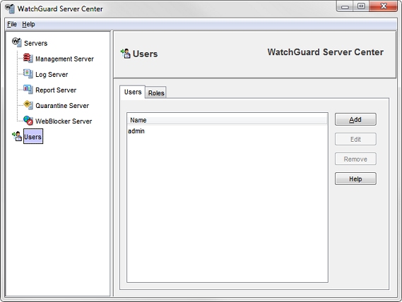 WatchGuard Server Center — ユーザー ページ