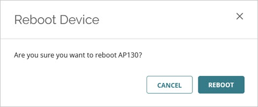 Screen shot of Reboot Device confirmation dialog box