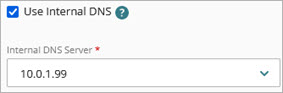 Screen shot of the Use Internal DNS setting in the Mobile VPN configuration