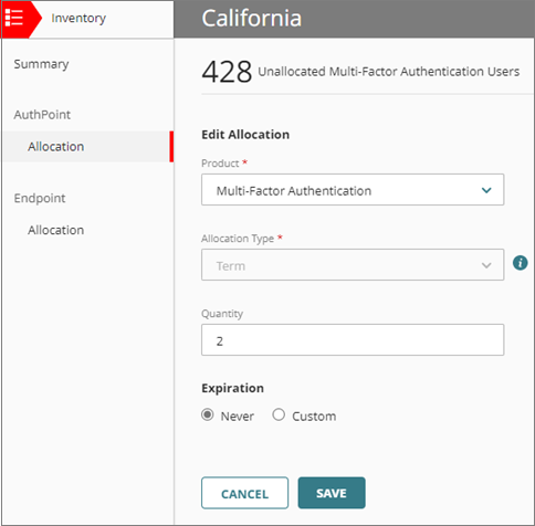 Screen shot of WatchGuard Cloud, AuthPoint users