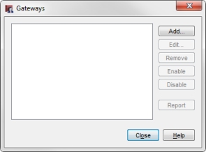 ゲートウェイ ダイアログ ボックスのスクリーンショット