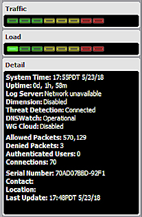 Screen shot of the Traffic Panel tab, Traffic, Load, Detail section