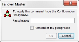 Screen shot of the Failover Master dialog box