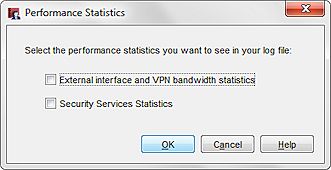 Screen shot of the Performance Statistics dialog box