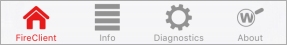 FireClient のナビゲーション アイコンのスクリーンショット