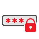Gray form field with 3 red stars inside next to a red lock icon