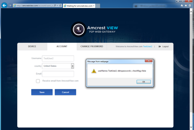 Amcrest XSS Proof