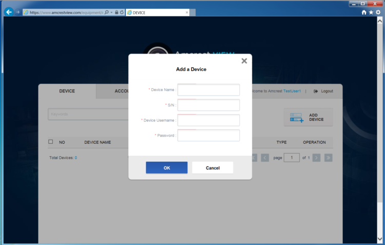 Amcrest View Add Device